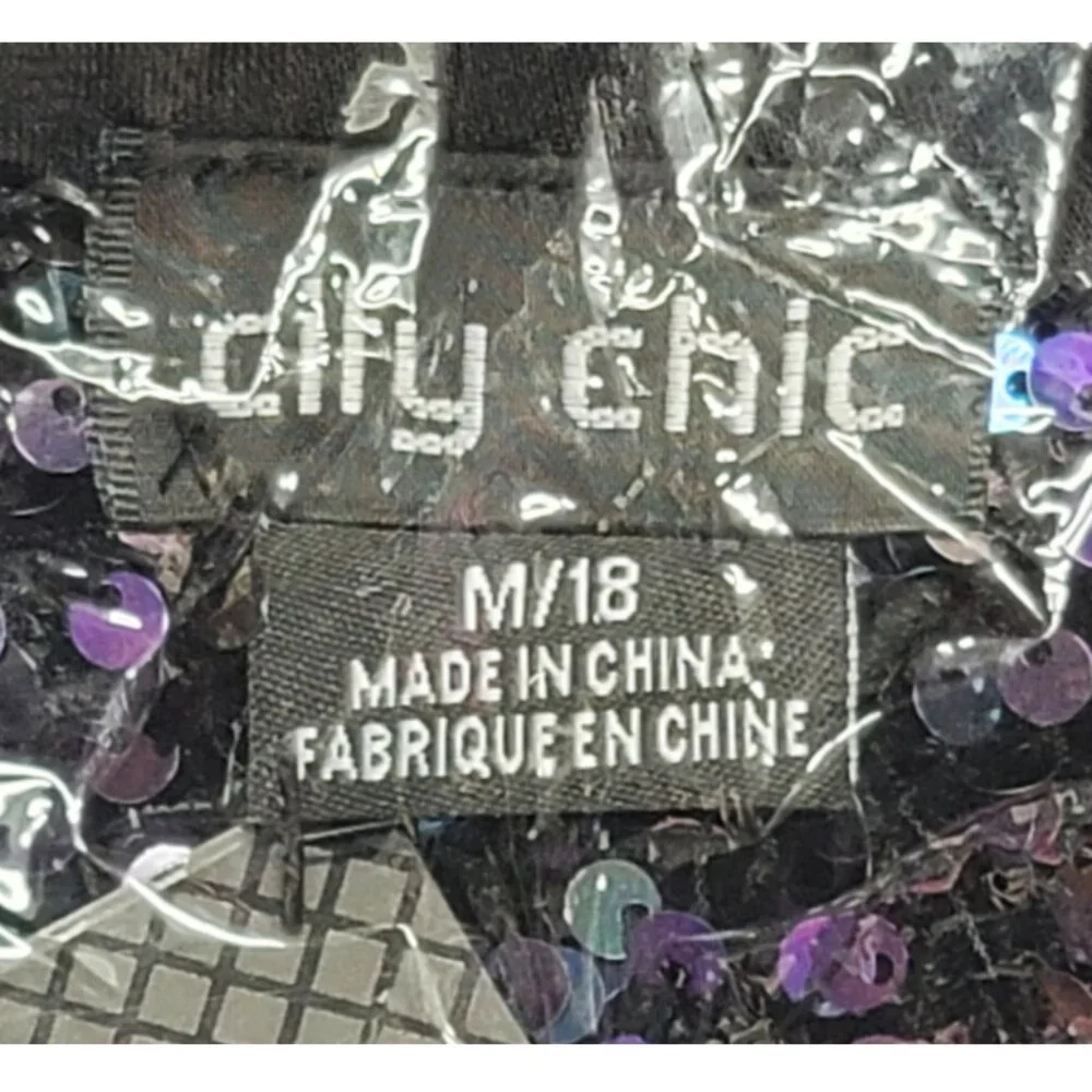 NWT City Chic One Shoulder Multi Sequin Mini Dress 18